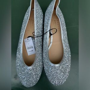 Silver sparkle ballet flats